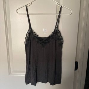 Black tank with flower details